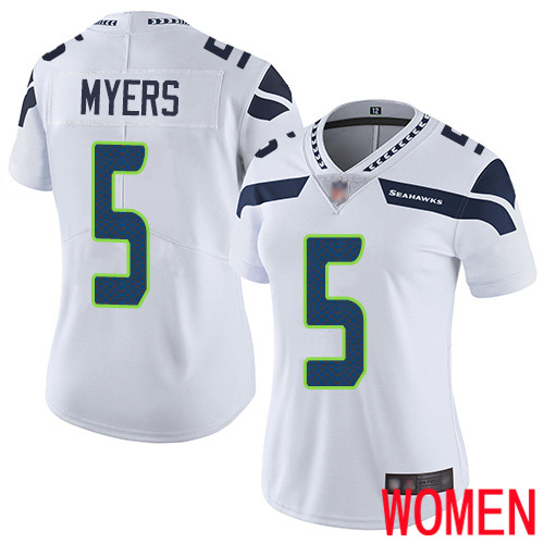 Seattle Seahawks Limited White Women Jason Myers Road Jersey NFL Football #5 Vapor Untouchable->youth nfl jersey->Youth Jersey